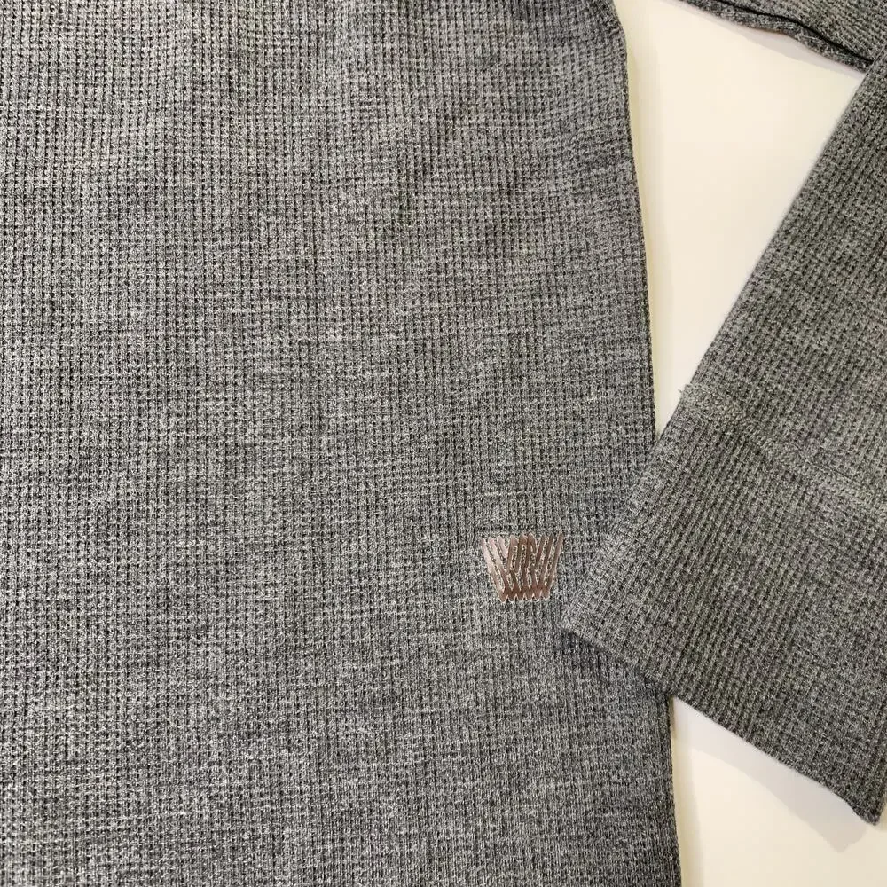 Mack Weldon Sweater Mens S Small Gray Warmknit Waffle Henley Modal Wool Blend